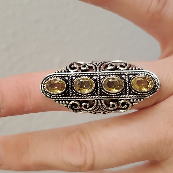 New Citrine 925 Silver Statement Ring. - Picture 7 of 9